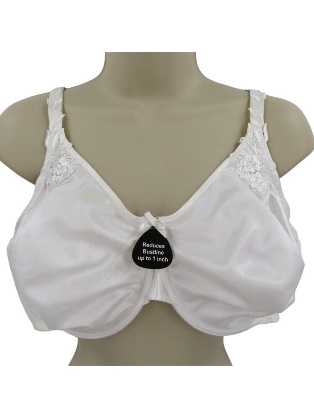 NEW Enchanted 44DD Minimizer Bra 537111White Applique Flowers Underwire Unlined